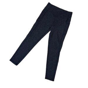 KYODAN Herringbone Charcoal Grey Leggings with Pockets SIze Medium